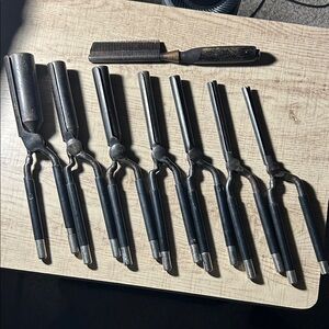 Black Marcel Hair Styling Tools Set of 8